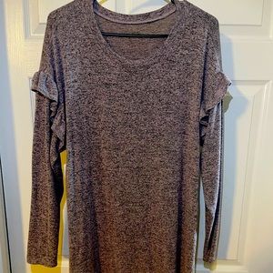 Light pinkish and black sweater